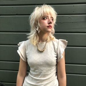 ANTHROPOLOGIE Deletta January Flutter Sleeve Top